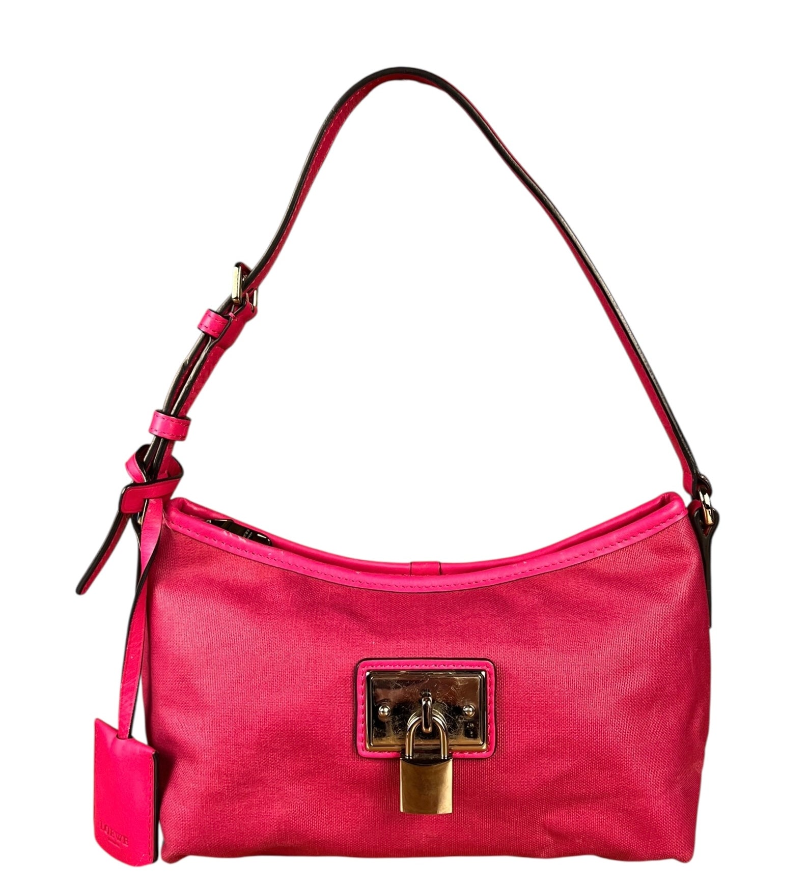 Loewe Fucshia Padlock Shoulder Pochette