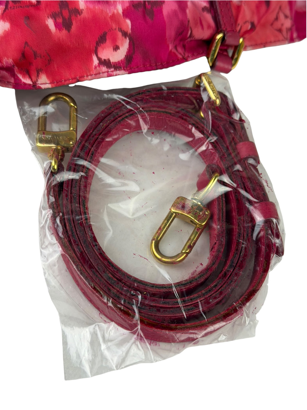 Louis Vuitton Pink Leather Trim Floral Ikat Noefull PM
