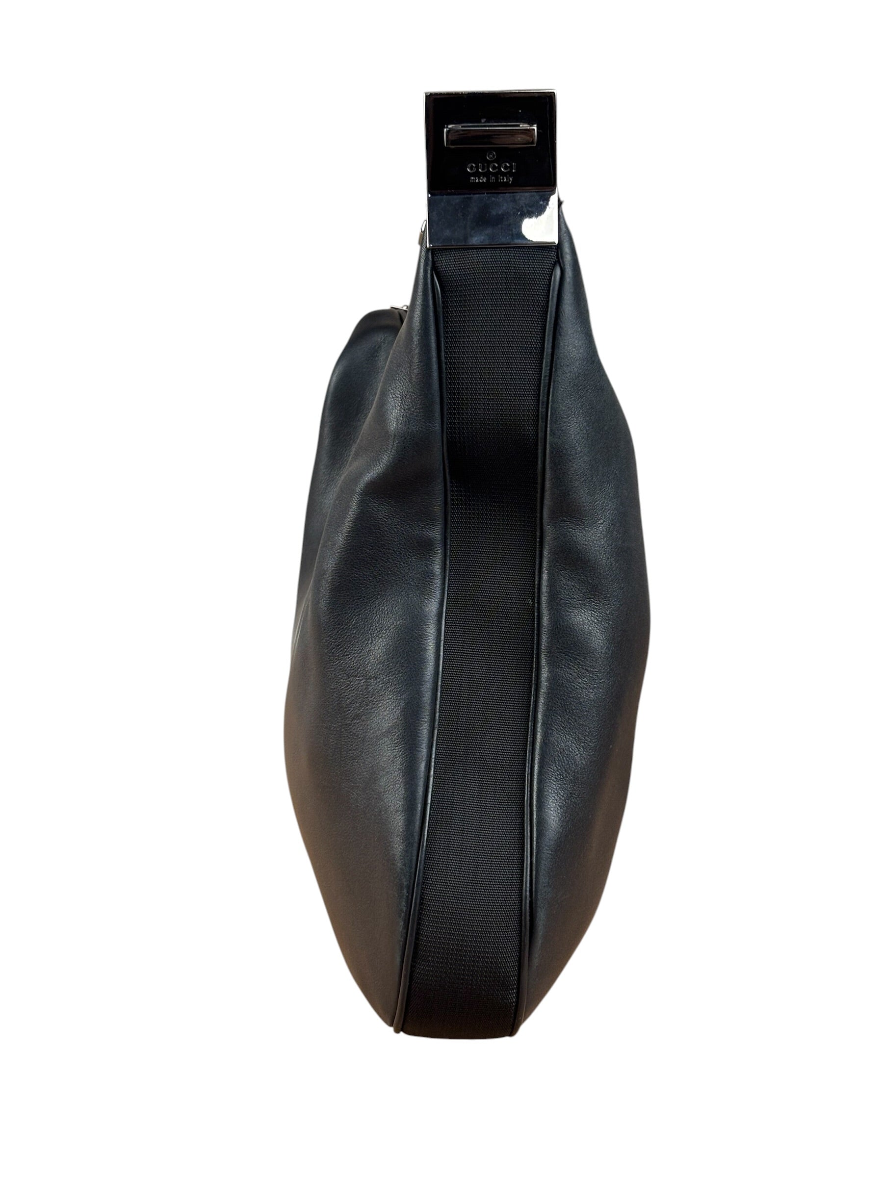 Gucci Black Leather Silhouette Hobo Bag