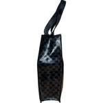 Celine Vintage Black Patent Leather Macdam Vernis Tote Bag