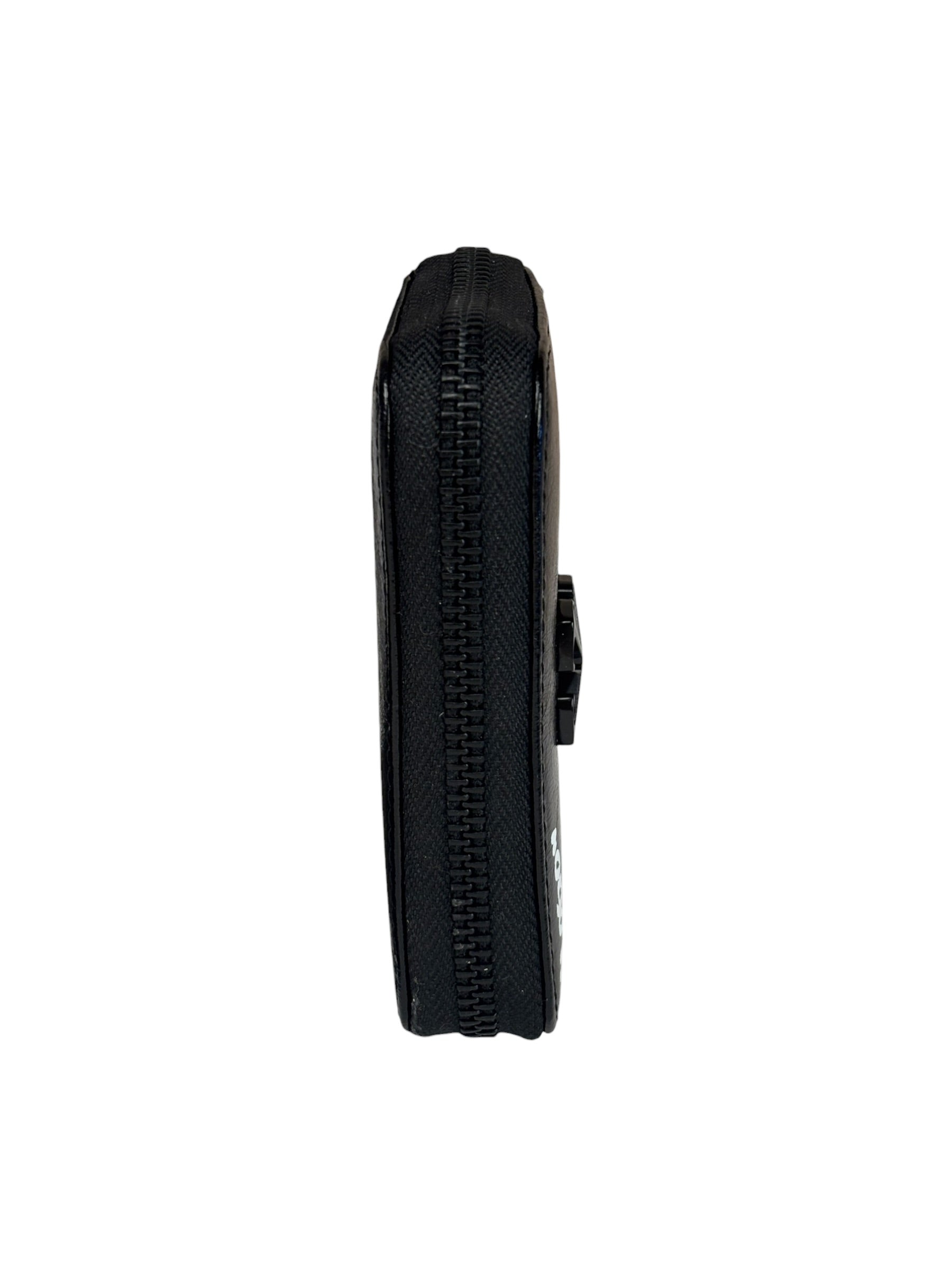 Off-White Black Leather Jitney Cash Inside Zip Wallet