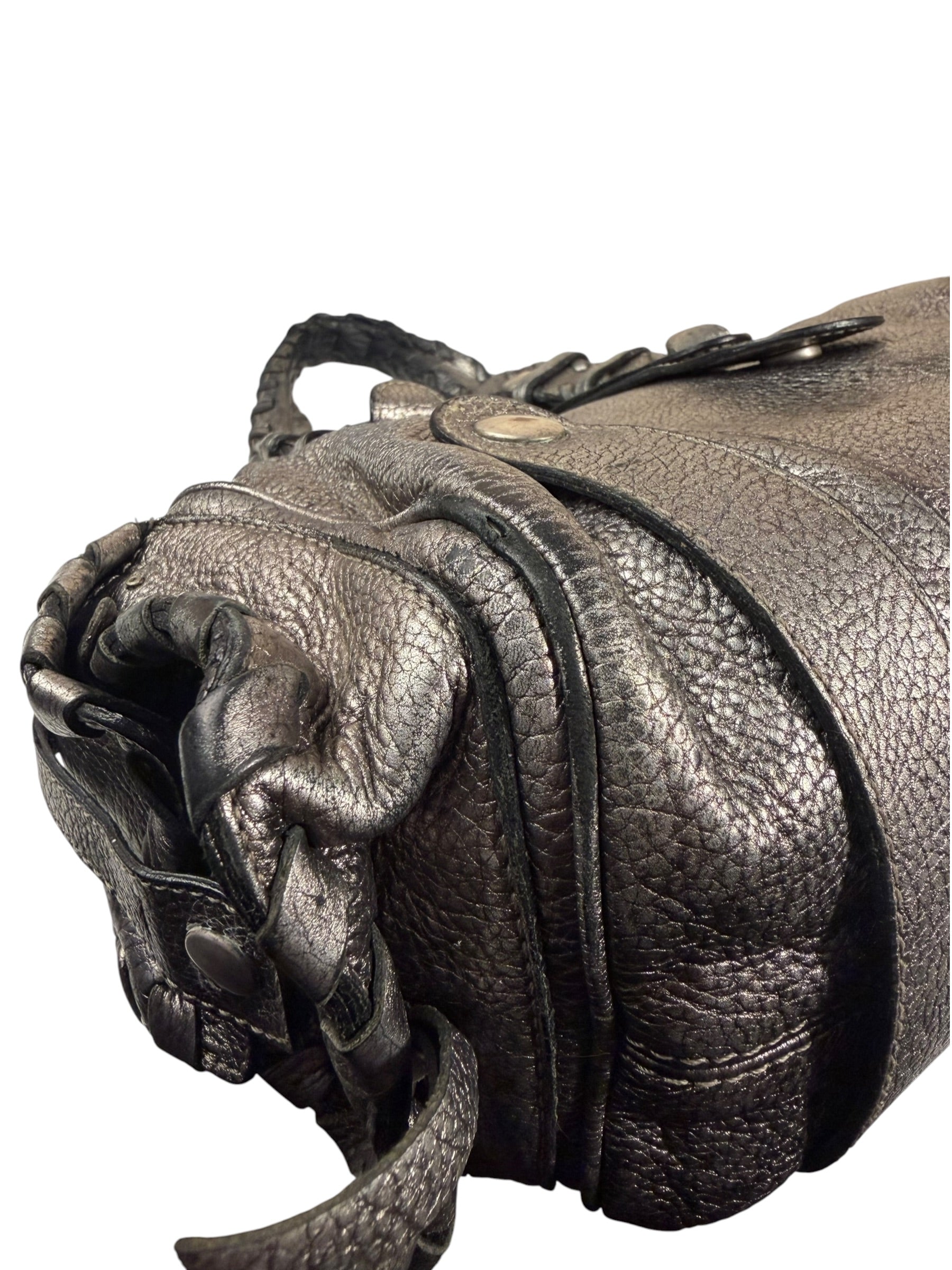 Chloe Metallic Silver Silverado Handbag