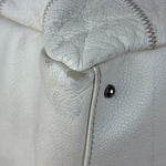 Chanel White Chocolate Bar Quilted Caviar LAX Bowler Bag 2004