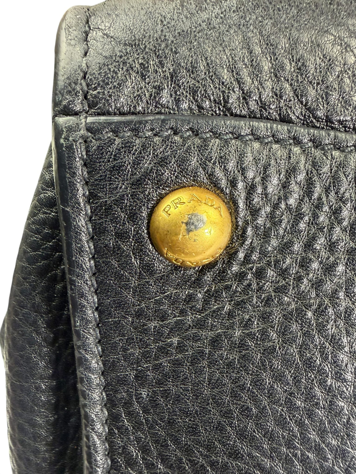 Prada Black Leather Vitello Daino Soundlock Two-Way Satchel