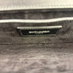 Yves Saint Laurent Black Calfskin Studded Lutetia Flap Clutch