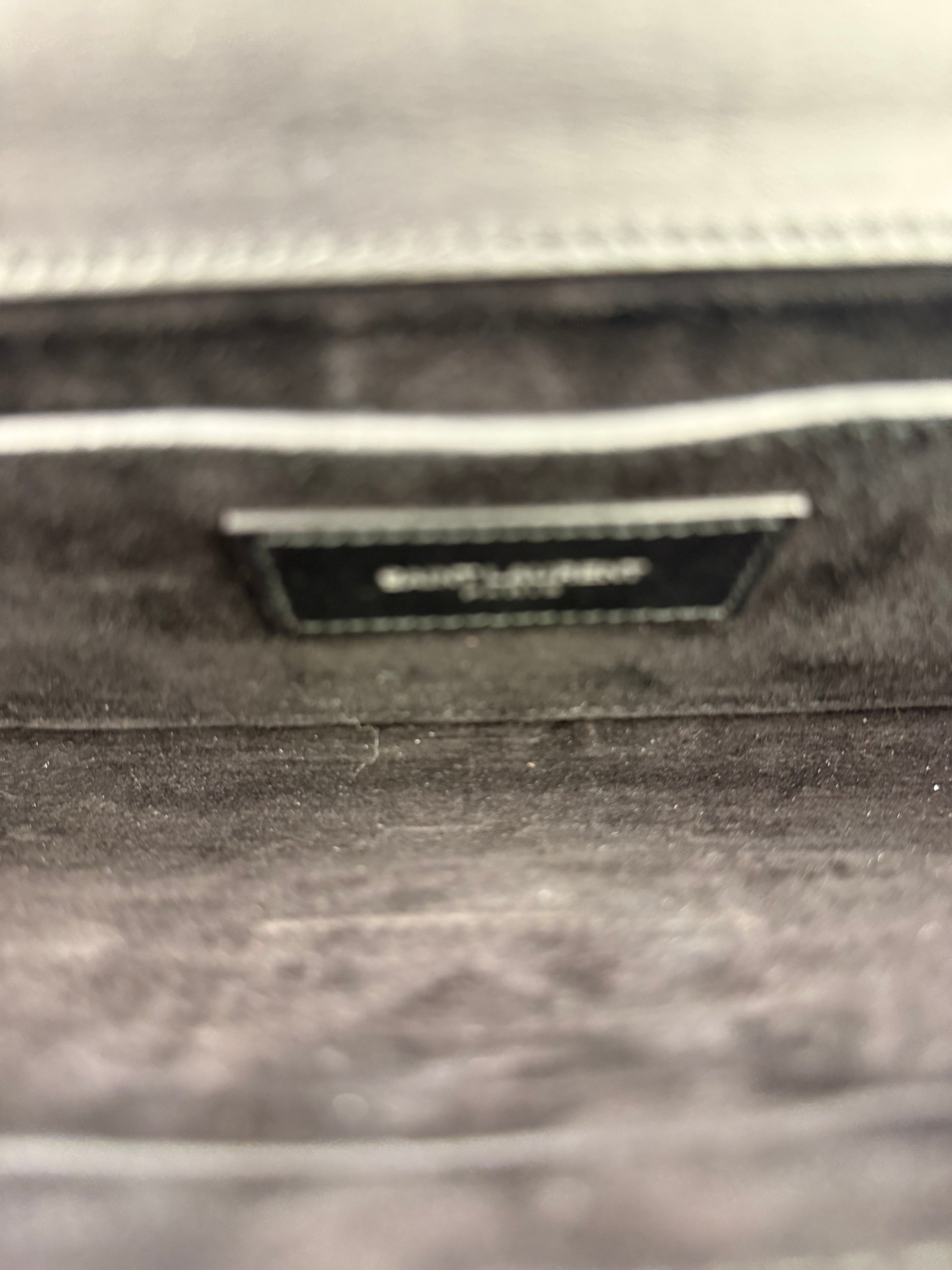 Yves Saint Laurent Black Calfskin Studded Lutetia Flap Clutch