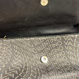Valentino Black Leather Mario Spa Flap Bag