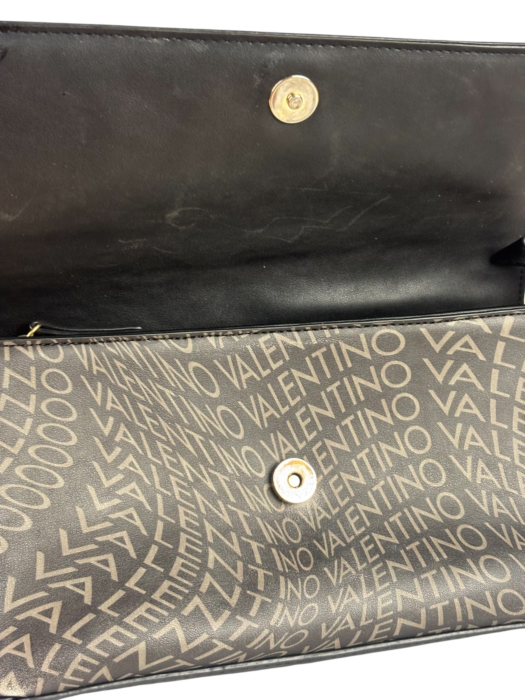Valentino Black Leather Mario Spa Flap Bag