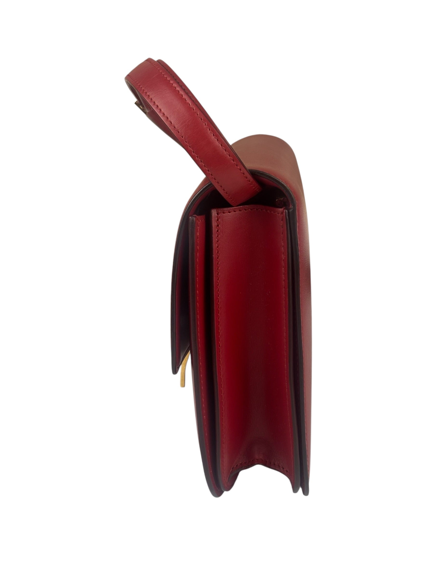 Celine Red Leather Box Crossbody Bag