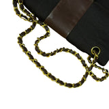 Chanel Brown Vertical Stitch Two-Toned CC Double Flap Bag 90s