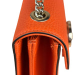 Gucci Orange Leather G Dollar Interlocking Small Shoulder Bag