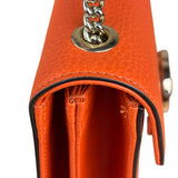Gucci Orange Leather G Dollar Interlocking Small Shoulder Bag