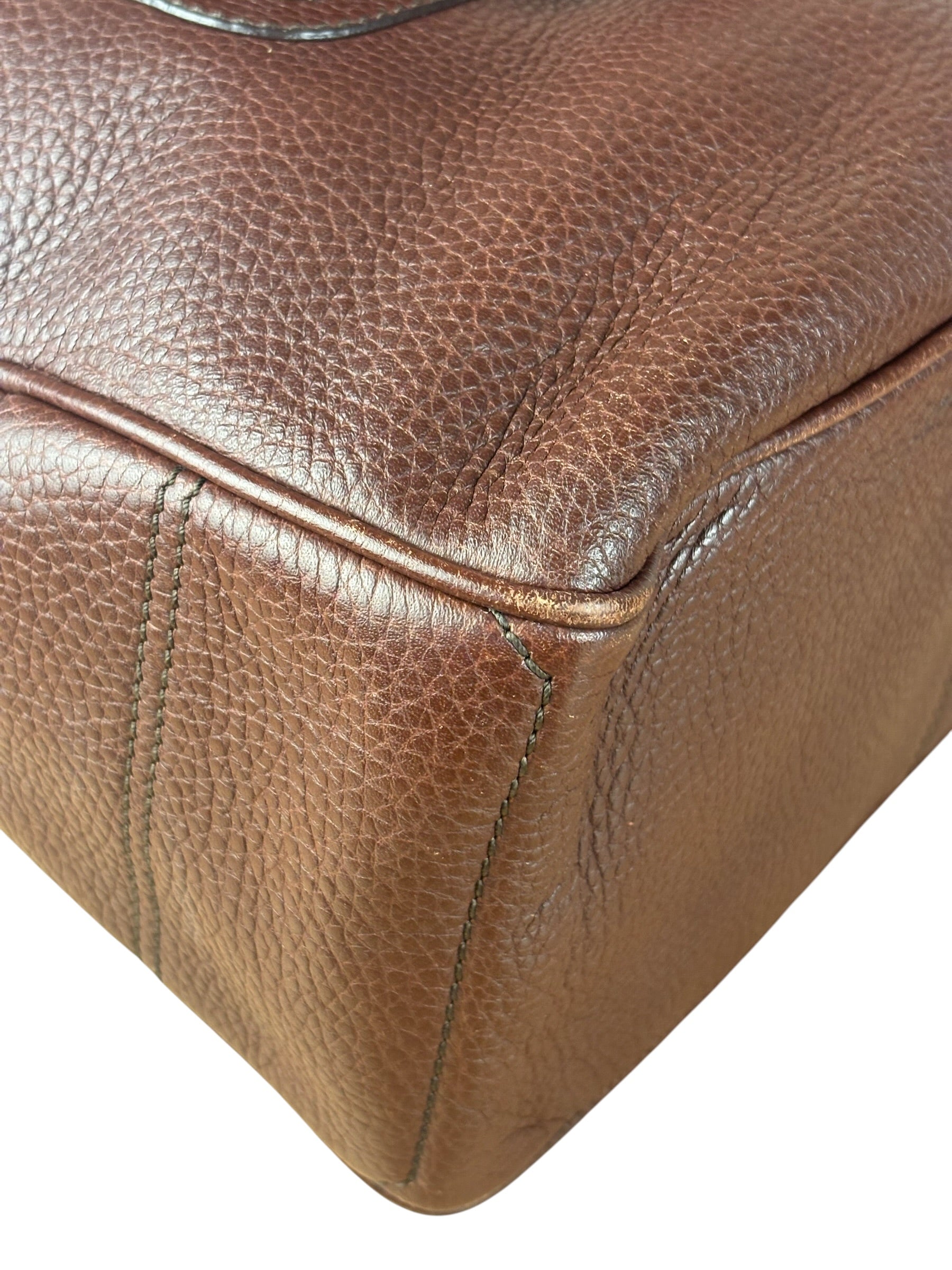 Celine Brown Pebbled Leather Boogie Handbag