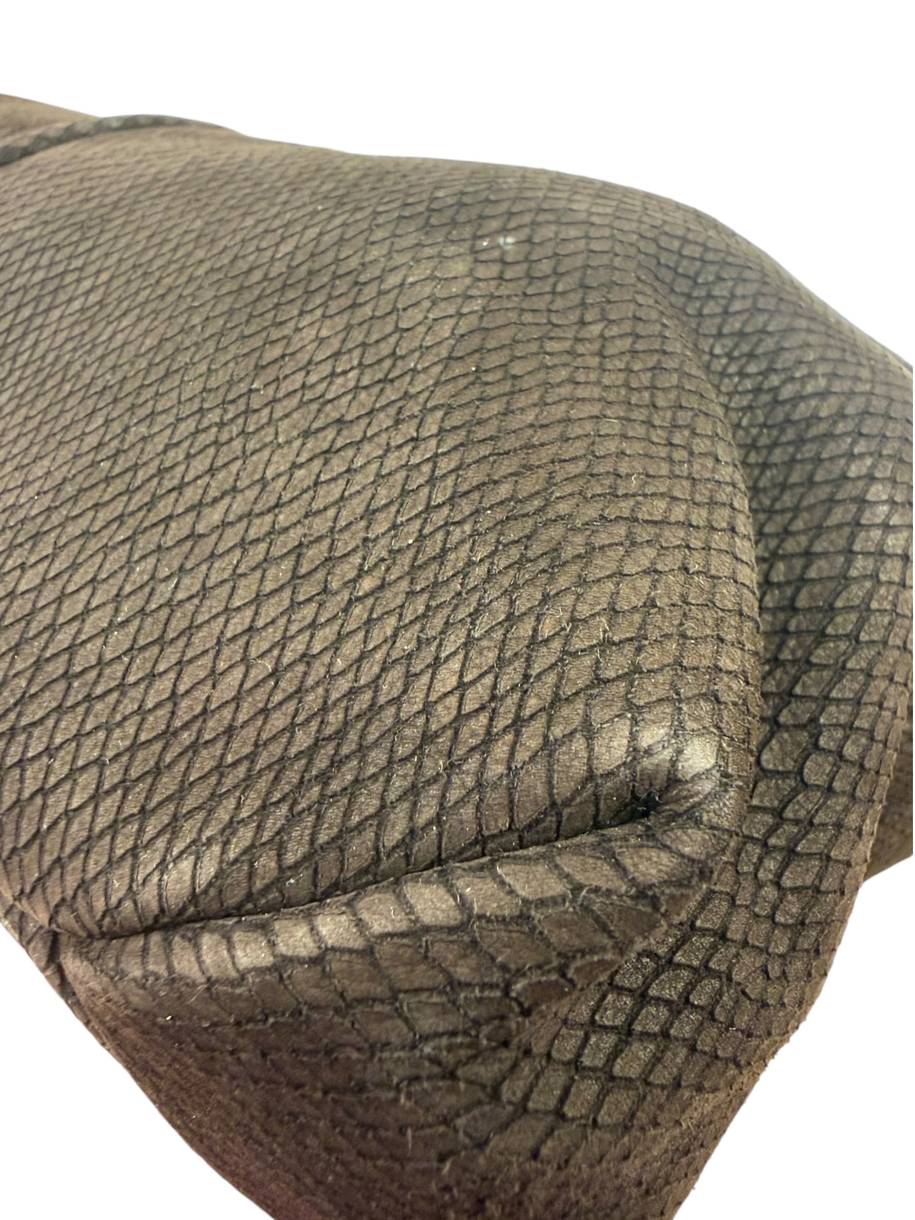 Loewe Vintage Brown Python Embossed Tote