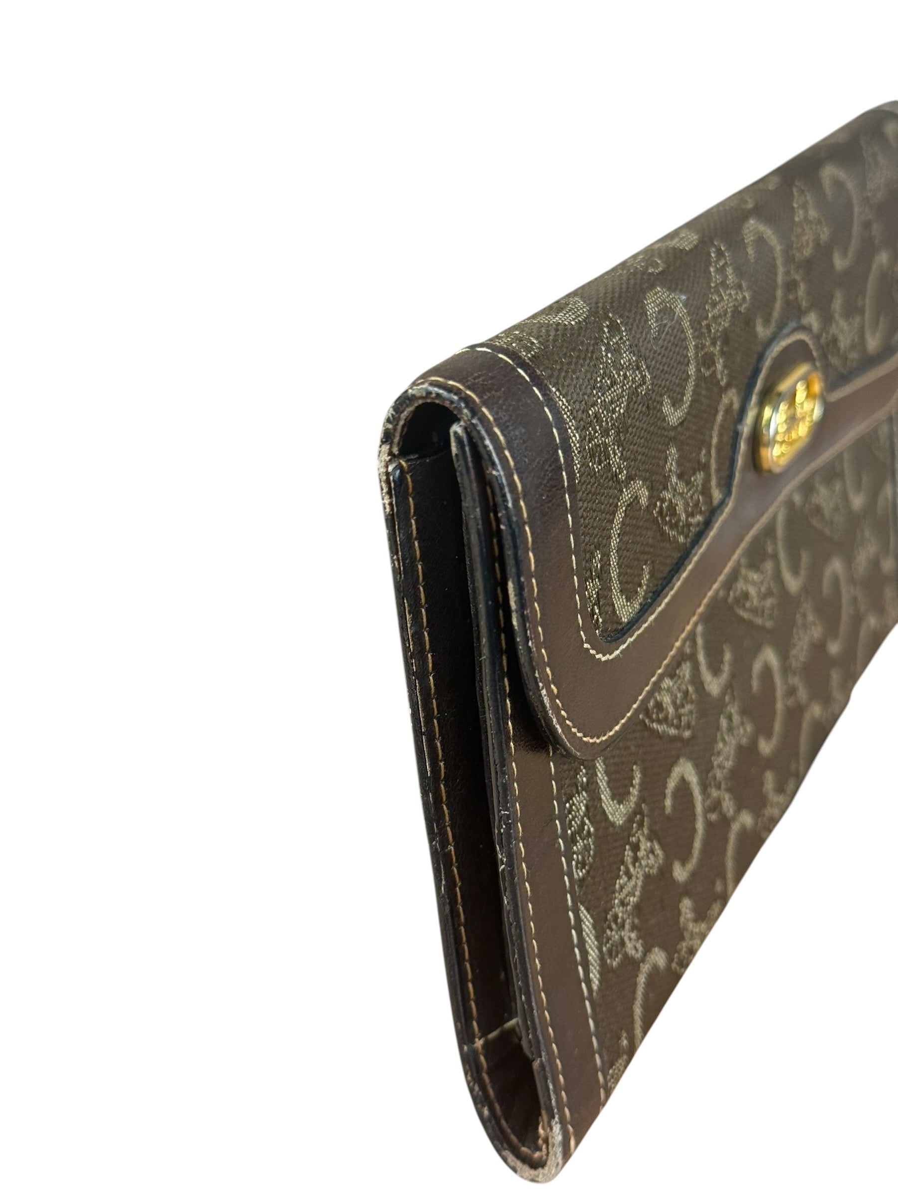 Celine Vintage Canvas Snap Trifold Wallet