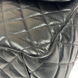 Chanel Black Quilted Caviar Jumbo Flap Bag 2021