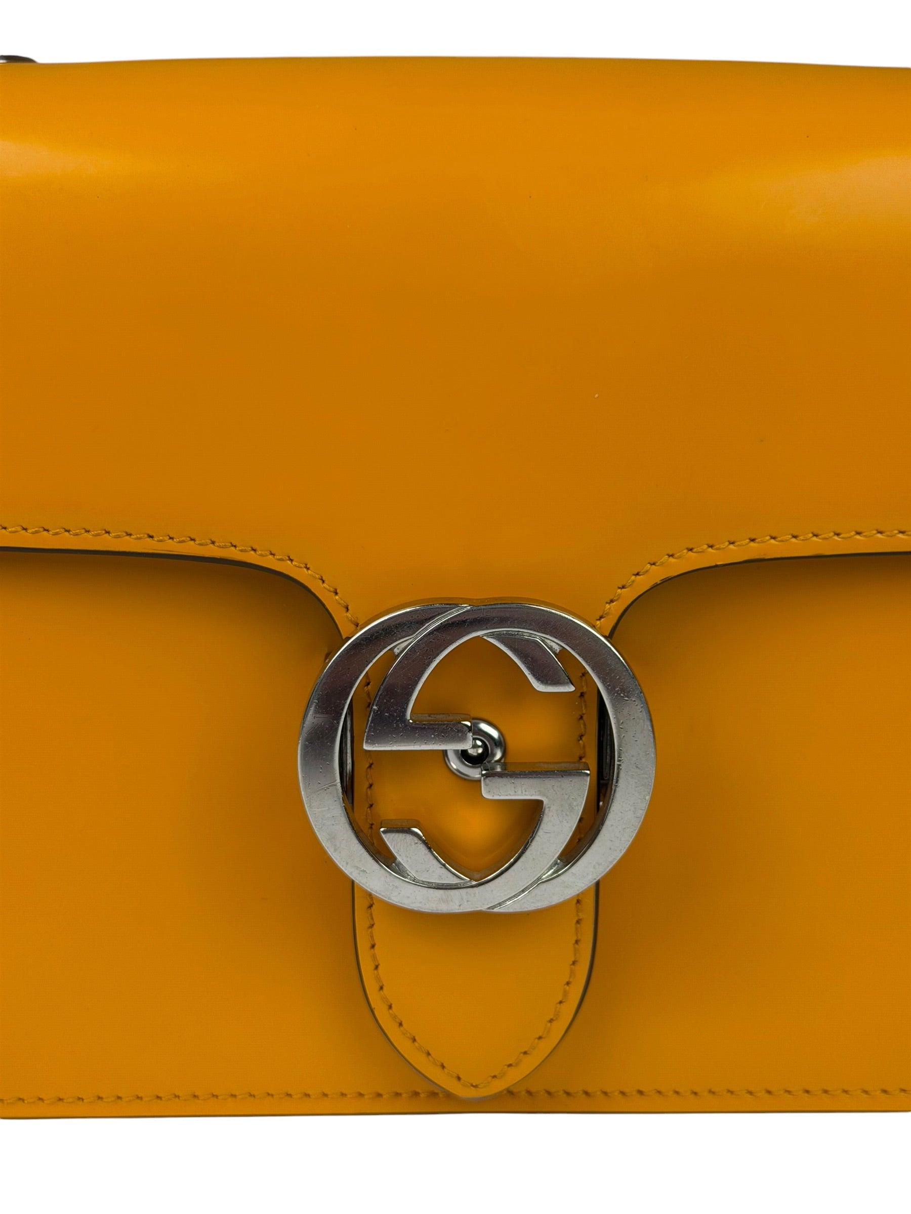 Gucci Orange GG Polished Leather Shoulder Bag
