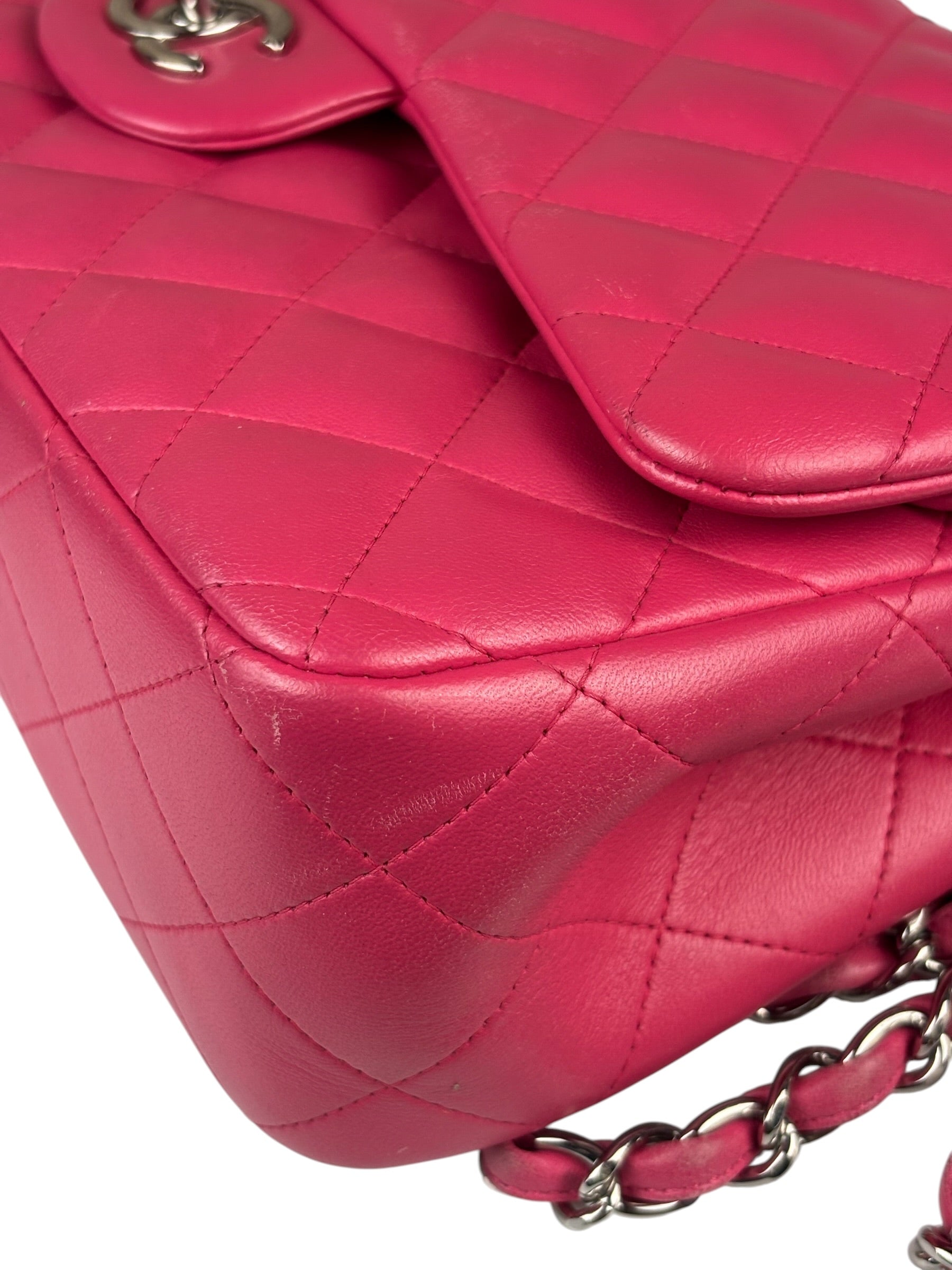 Chanel Pink Quilted Lambskin Jumbo Double Flap Bag 2014