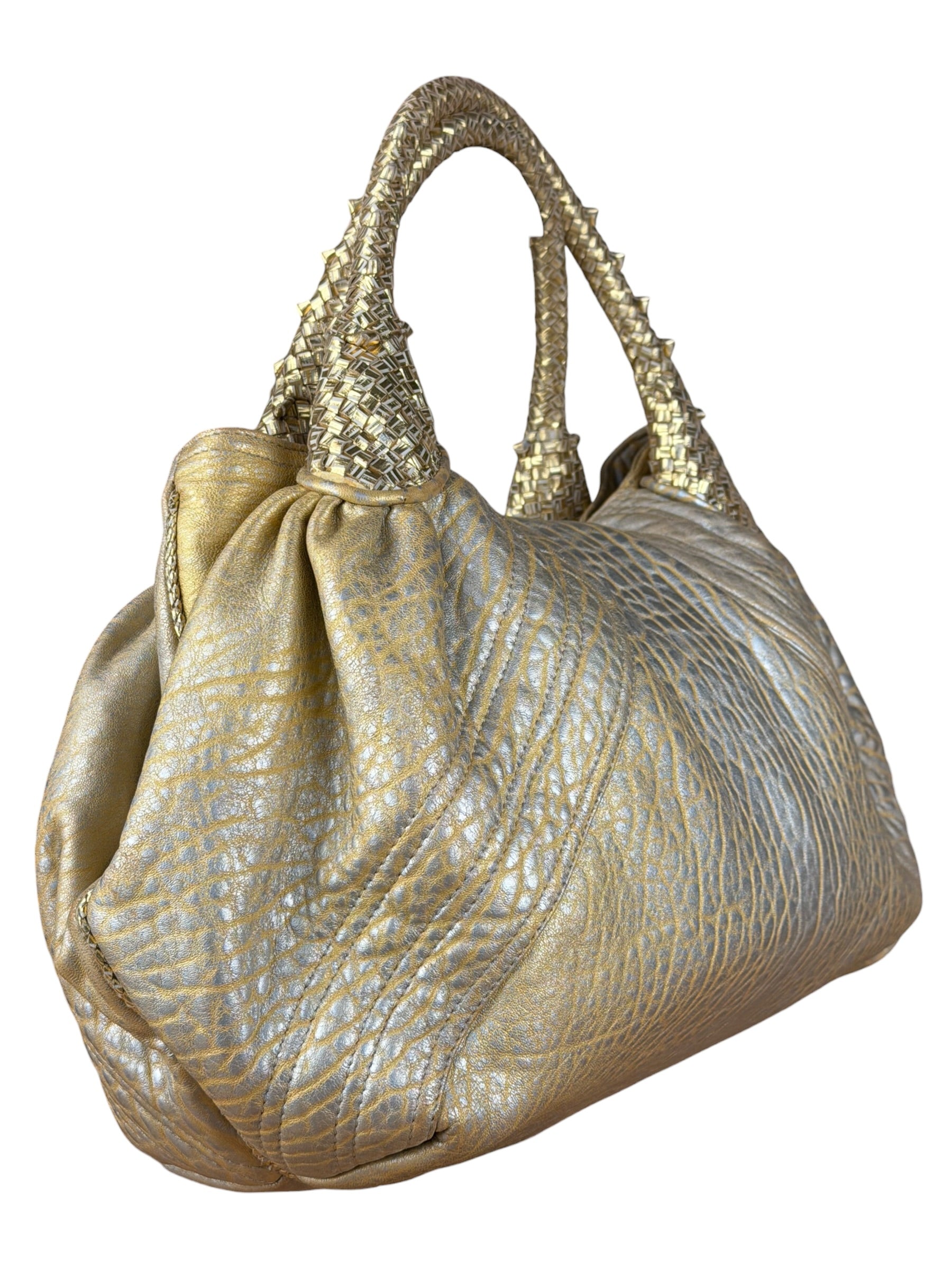 Fendi Metallic Gold Spy Shoulder Bag