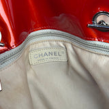 Chanel Red Patent CC Crystal Bon Bon Chain Tote