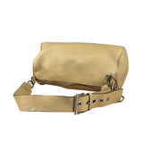 Prada Beige Leather Vitello Daino Buckle Shoulder Bag