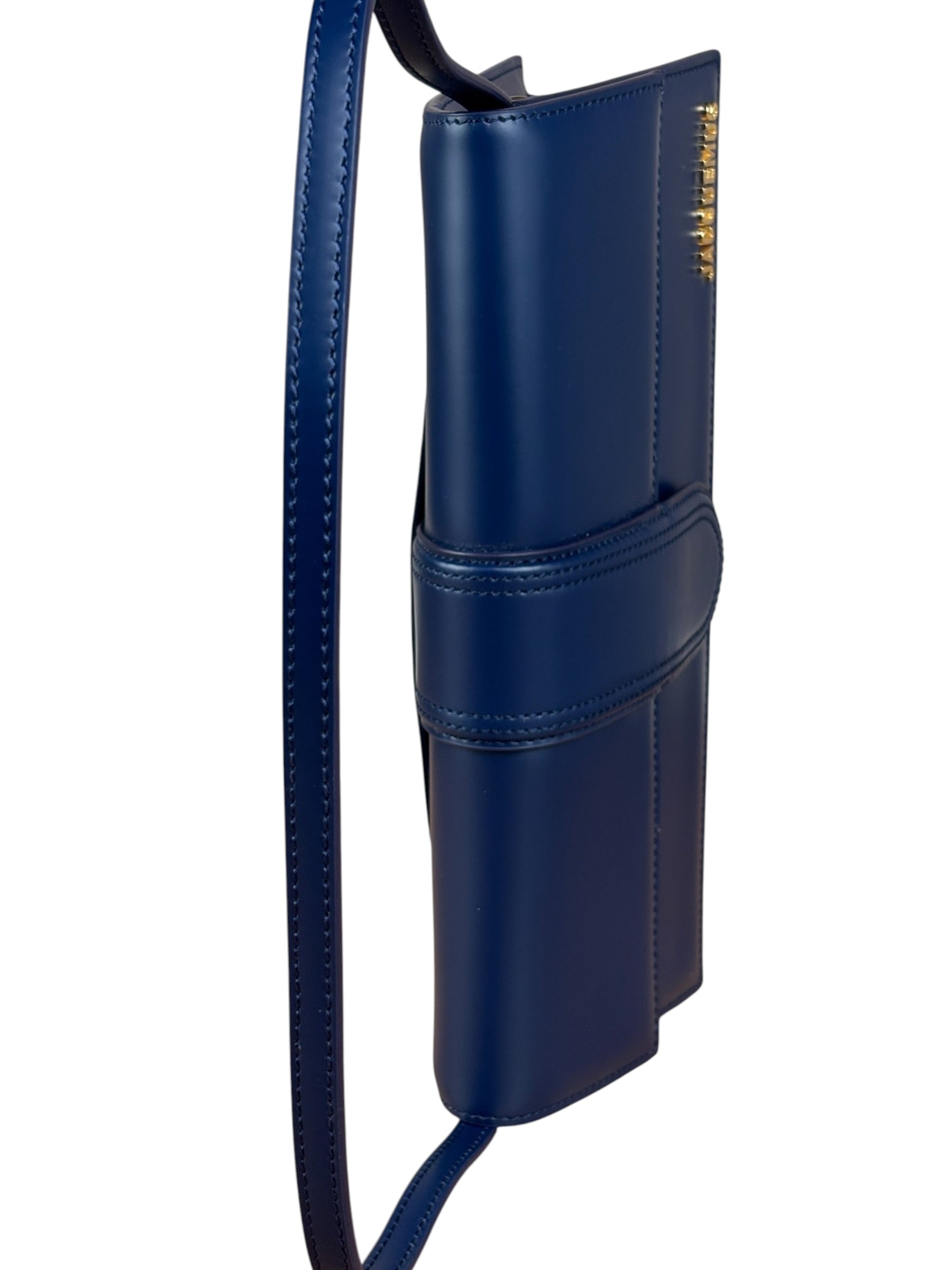 Jacquemus Navy Blue Leather Le Bambino Shoulder Bag