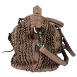 Burberry Purple Leather Ruffled Lowery Bag