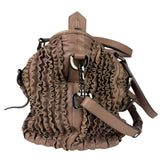 Burberry Purple Leather Ruffled Lowery Bag