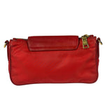 Prada Red Tessuto Nylon/Saffiano Leather Trim Two-Way Bag