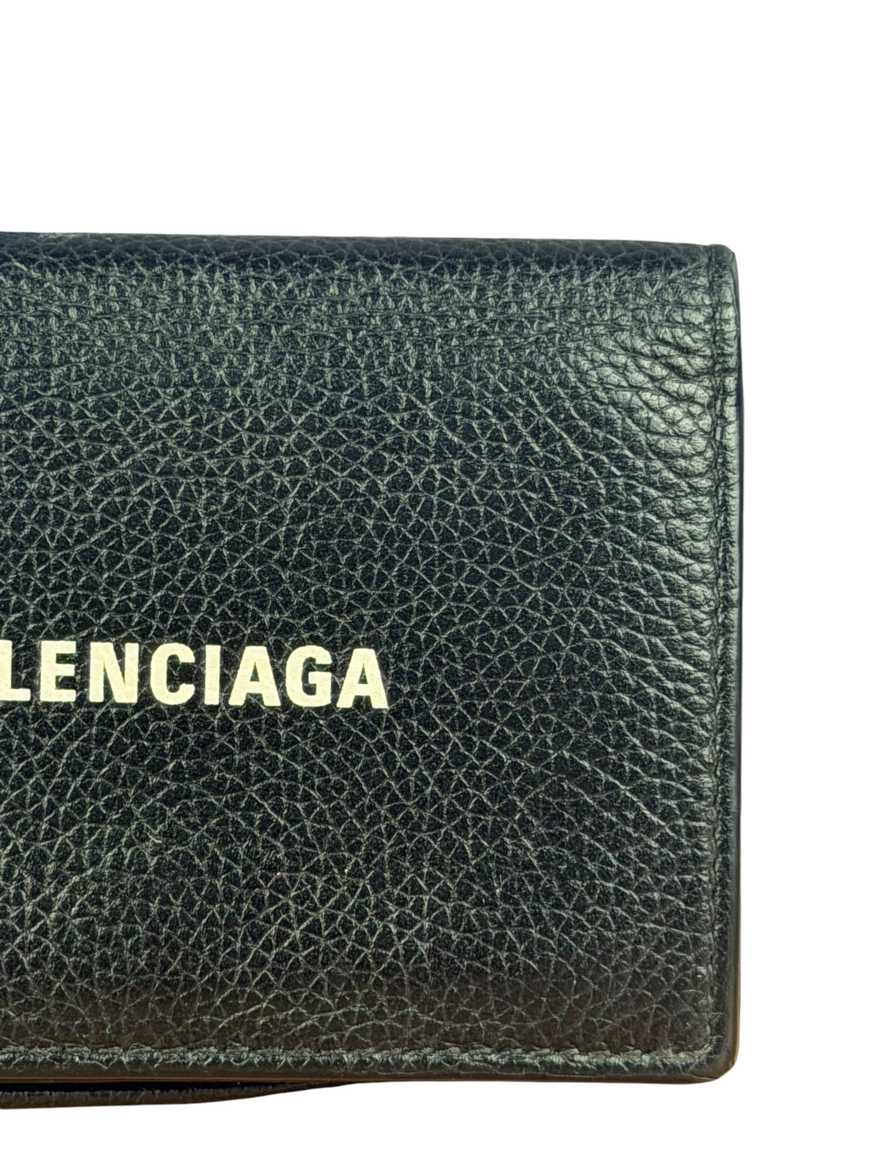 Balenciaga Black Leather Cash Mini Wallet