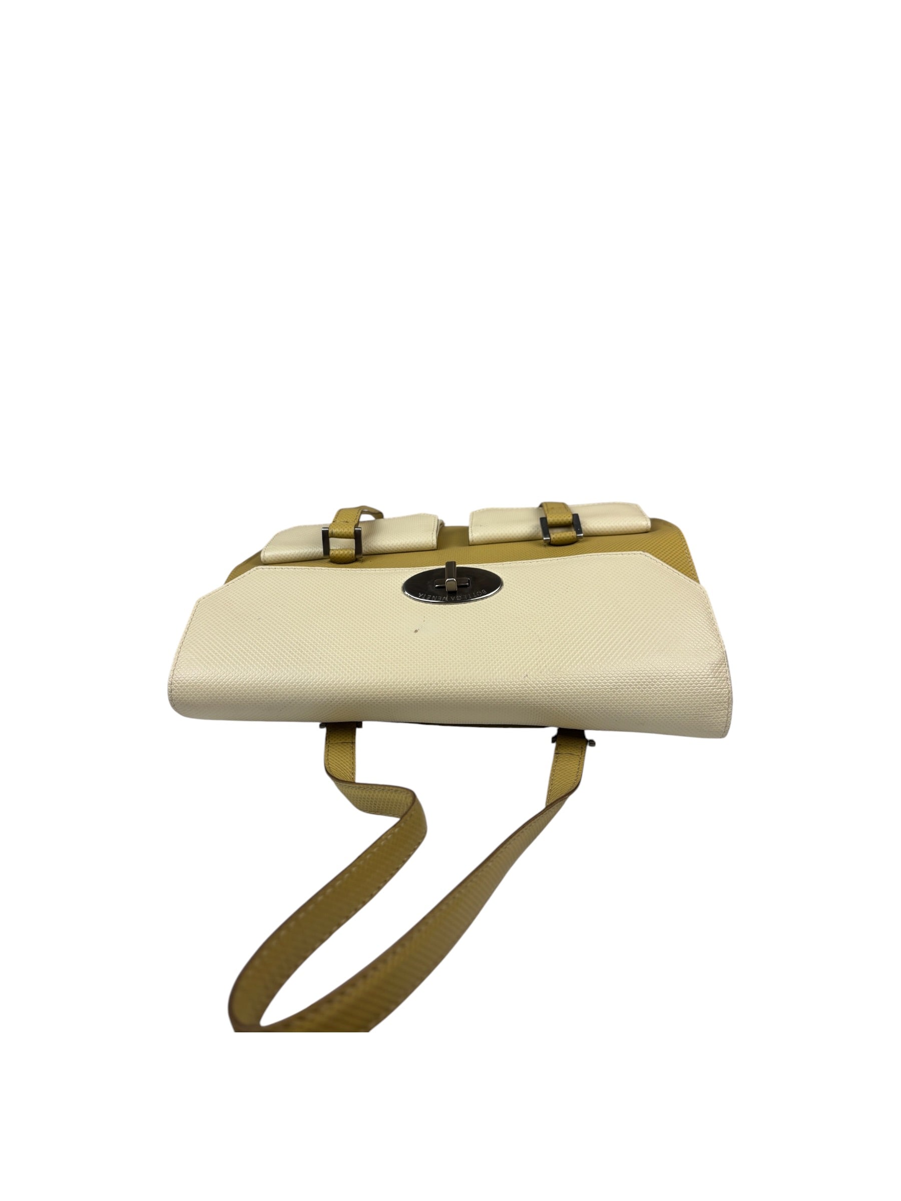 Bottega Veneta Vintage Textured Canvas Flap Shoulder Bag