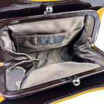 Chanel Mustard Yellow Patent Leather Chocolate Bar Hobo Bag 2002