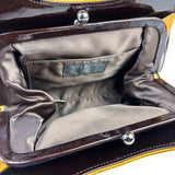 Chanel Mustard Yellow Patent Leather Chocolate Bar Hobo Bag 2002