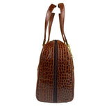 Yves Saint Laurent Vintage Croc-Embossed Leather Handbag