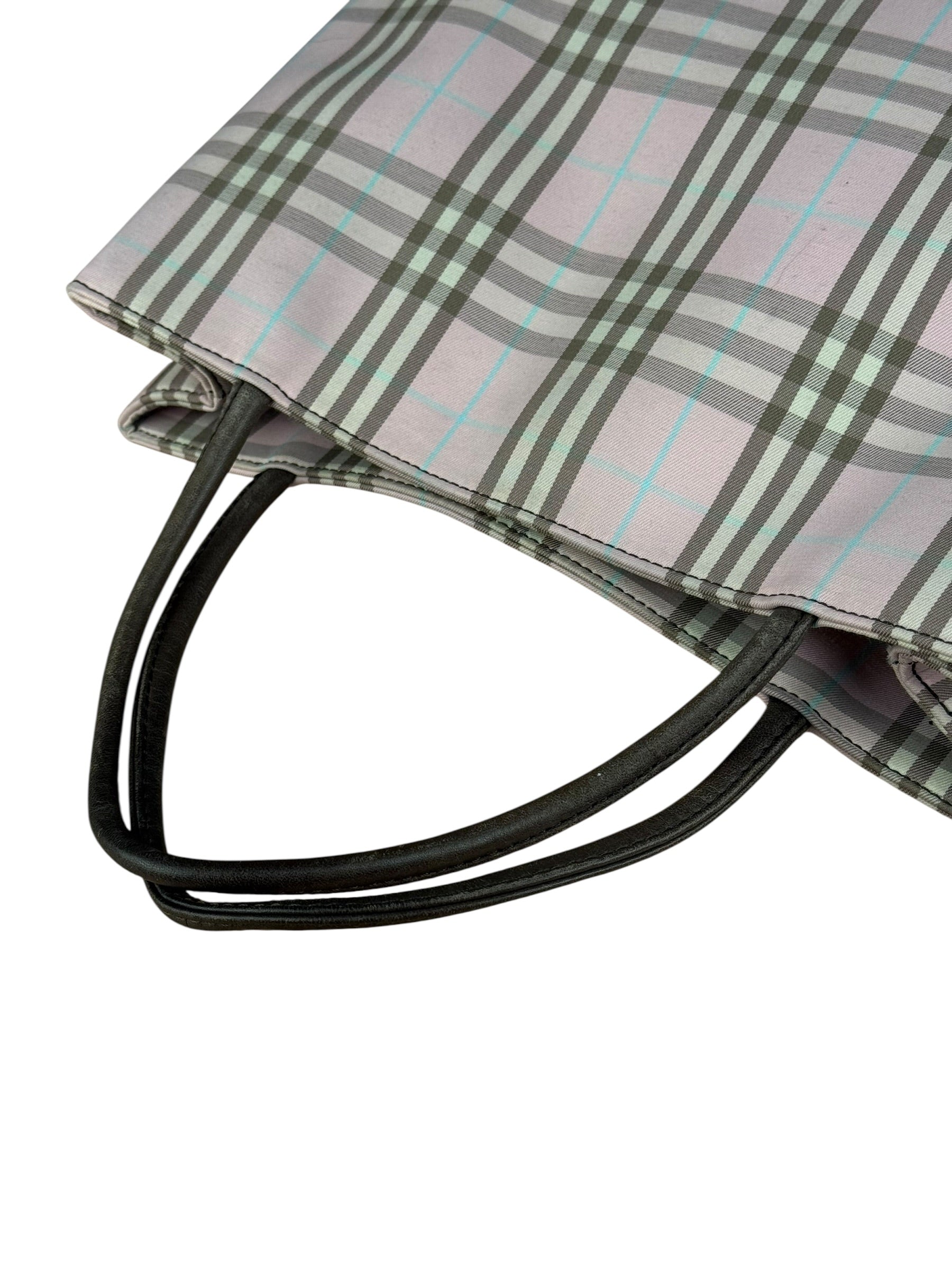 Burberry Vintage Light Pink Check Long Tote Bag
