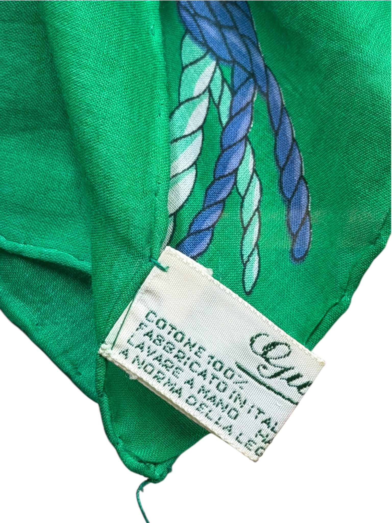 Gucci Green Cotton Rope & Anchor Scarf
