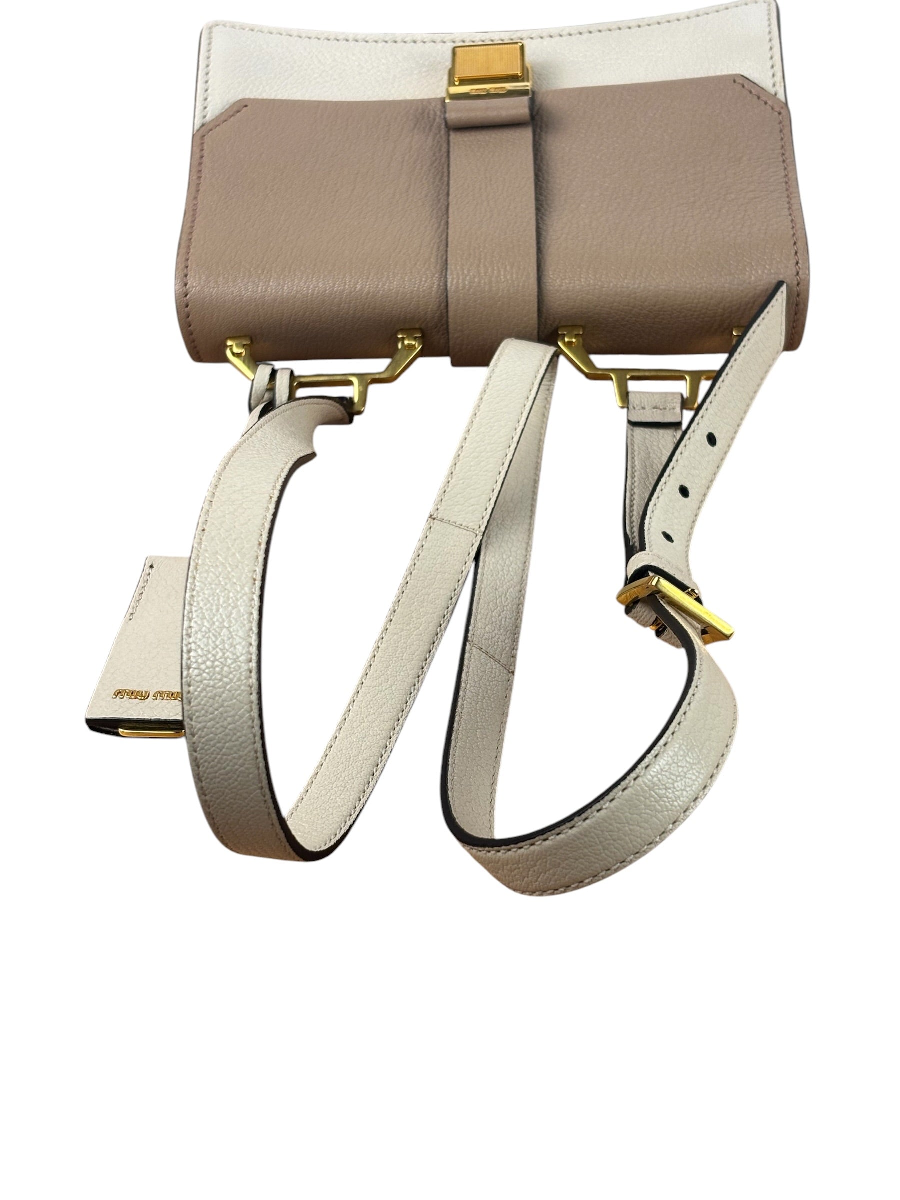 Miu Miu Beige/Cream Madras Small Crossbody Bag
