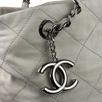 Chanel White Quilted Leather Gabrielle Shopping Tote 2010