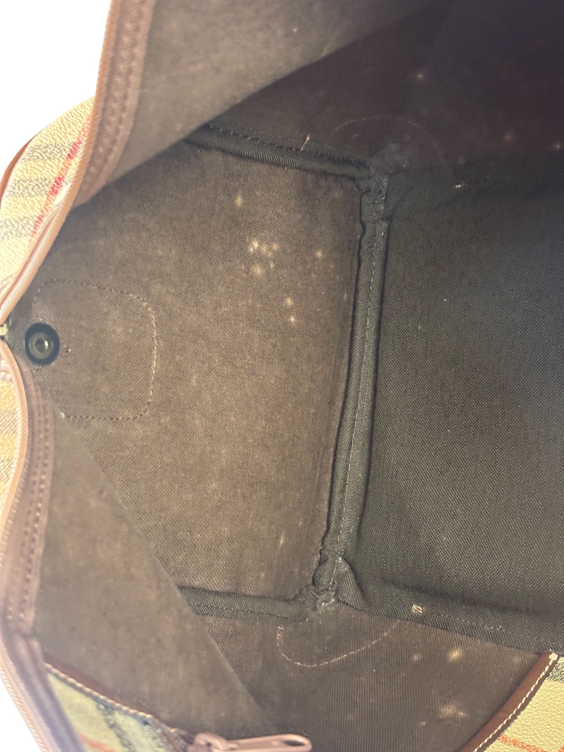 Burberry Beige/Brown Leather House Check Boston Bag