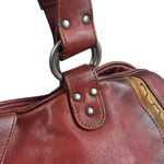 Christian Dior Burgundy Leather Gaucho Saddle Large Shoulder Bag