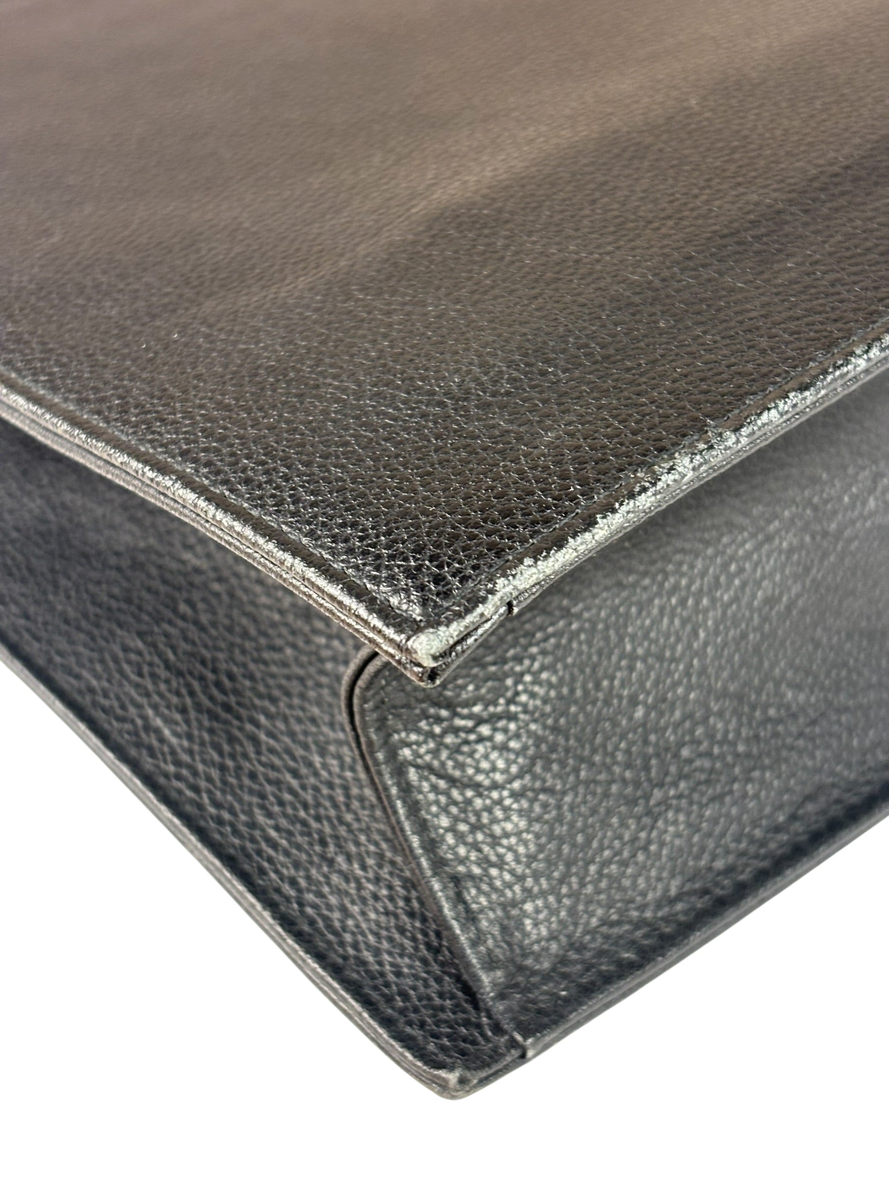 Yves Saint Laurent Vintage Black Leather Briefcase Two-Way Bag