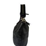 Givenchy Vintage Black Leather Nightinagale Braided Handles Hobo Bag