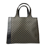 Celine Bicolor Leather Macadam Canvas Tote Bag