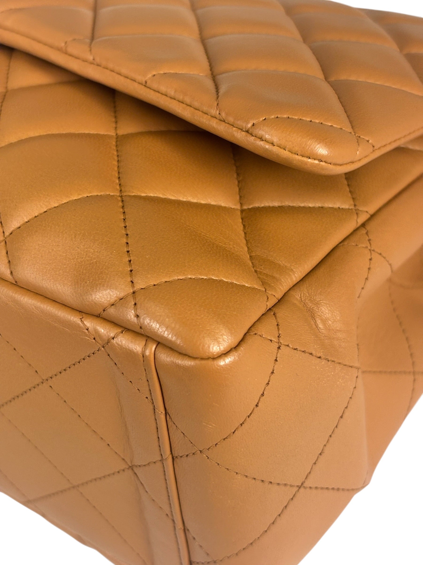 Chanel Caramel Brown Quilted Lambskin Large Shoulder Bag 2009