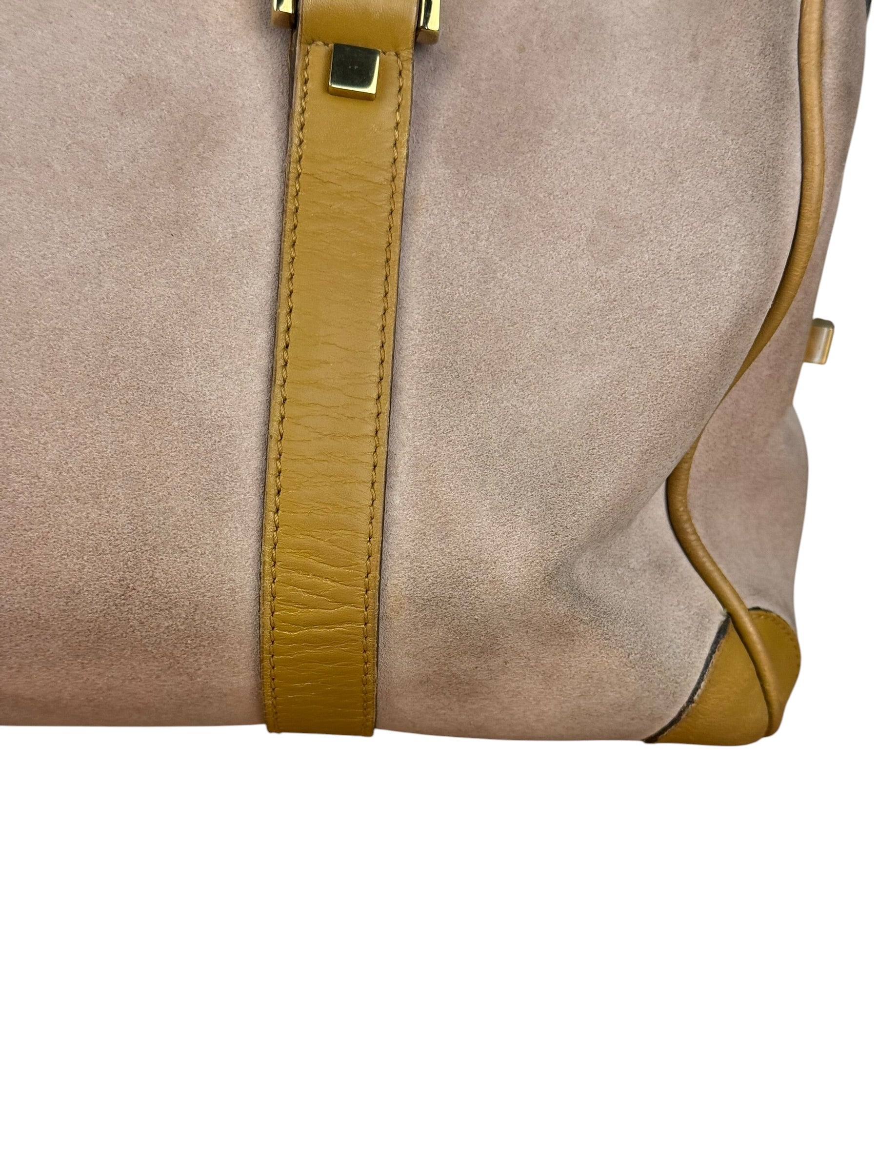 Gucci Vintage Pink Suede Mini Boston Handbag
