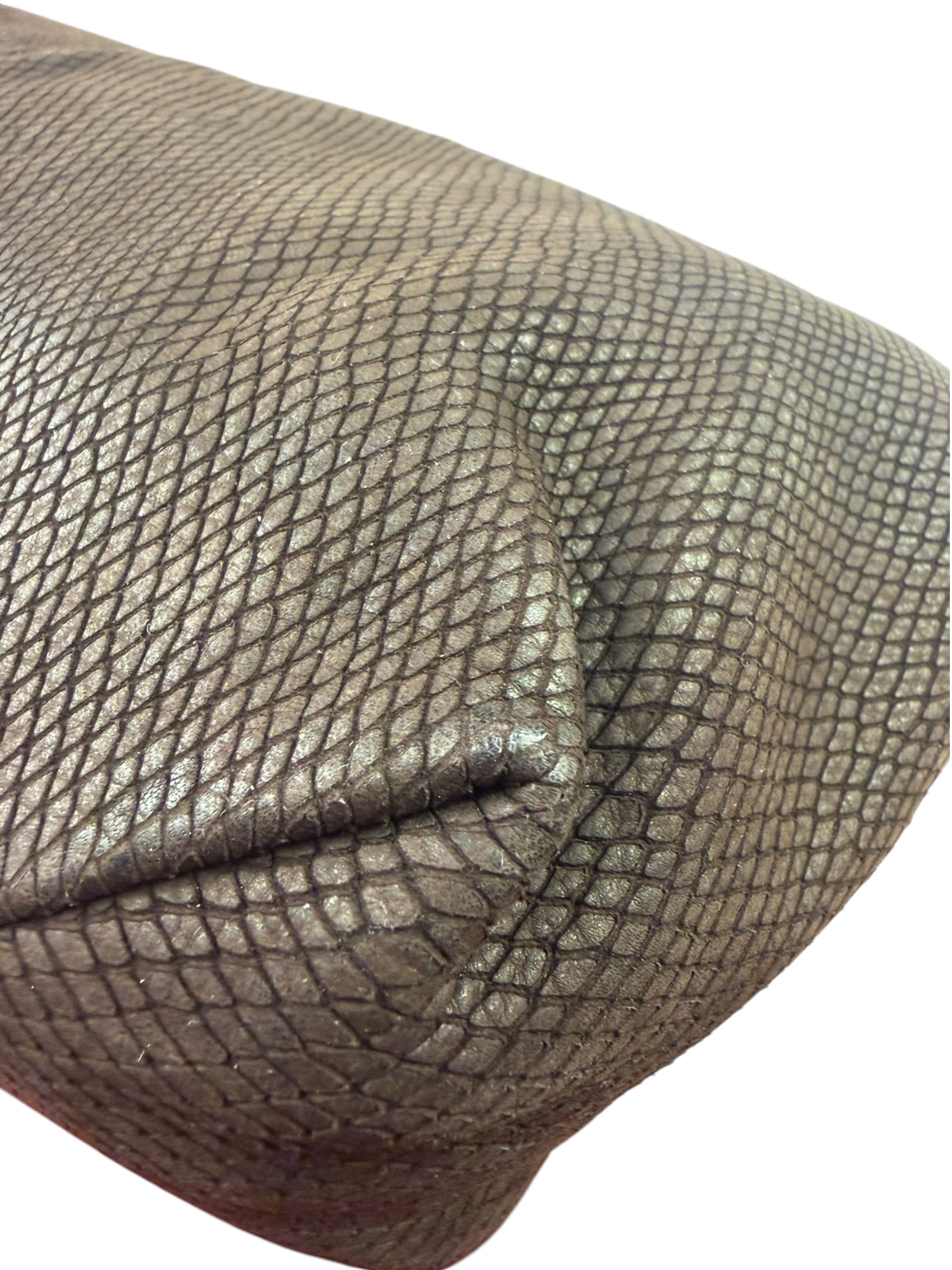 Loewe Vintage Brown Python Embossed Tote