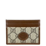 Gucci Brown Leather Trim GG Supreme Card Holder