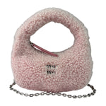 Miu Miu Pink Wool Teddy Two-Way Hobo Bag