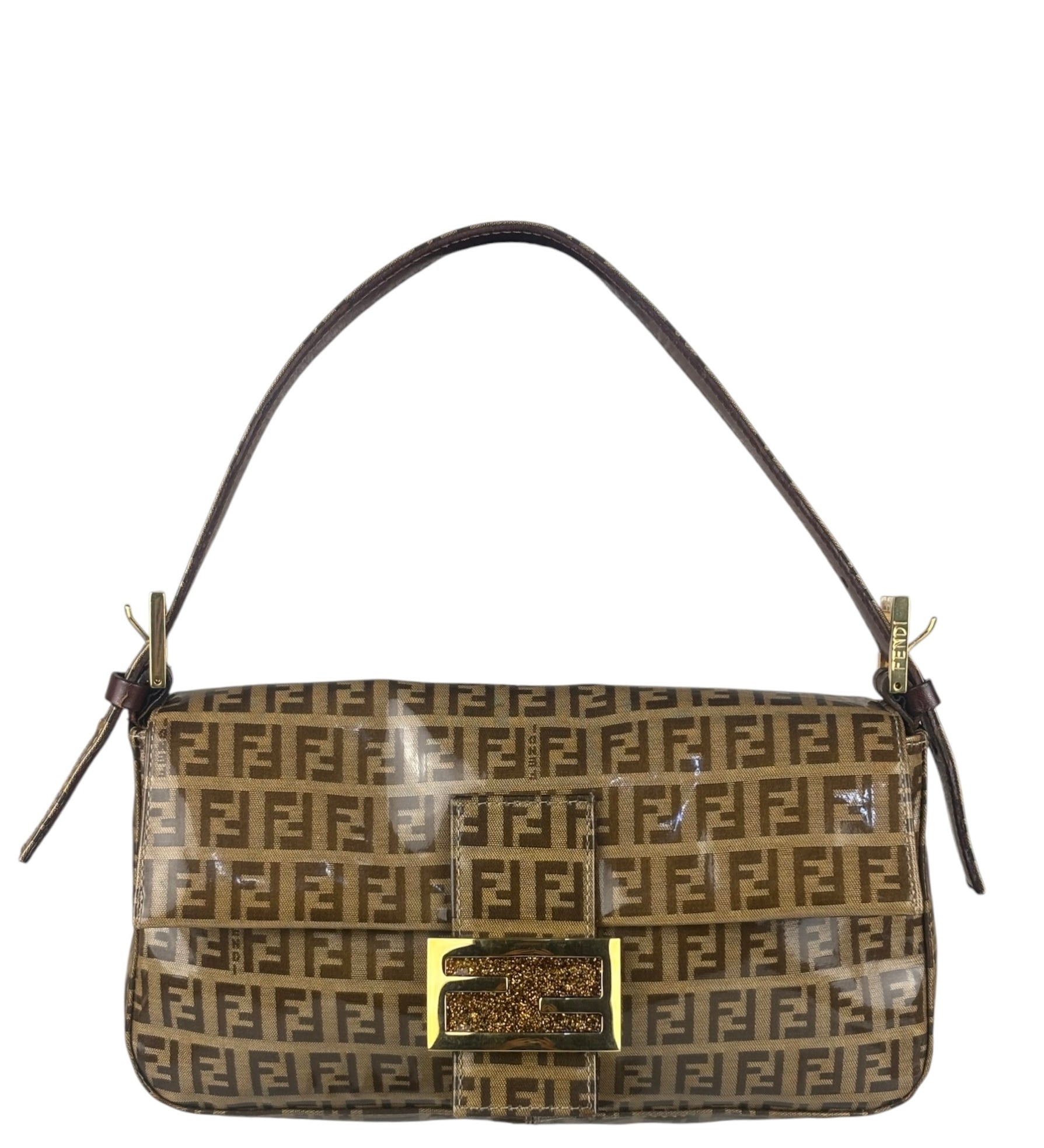 Fendi FF PVC Coated Sequin Buckle Baguette