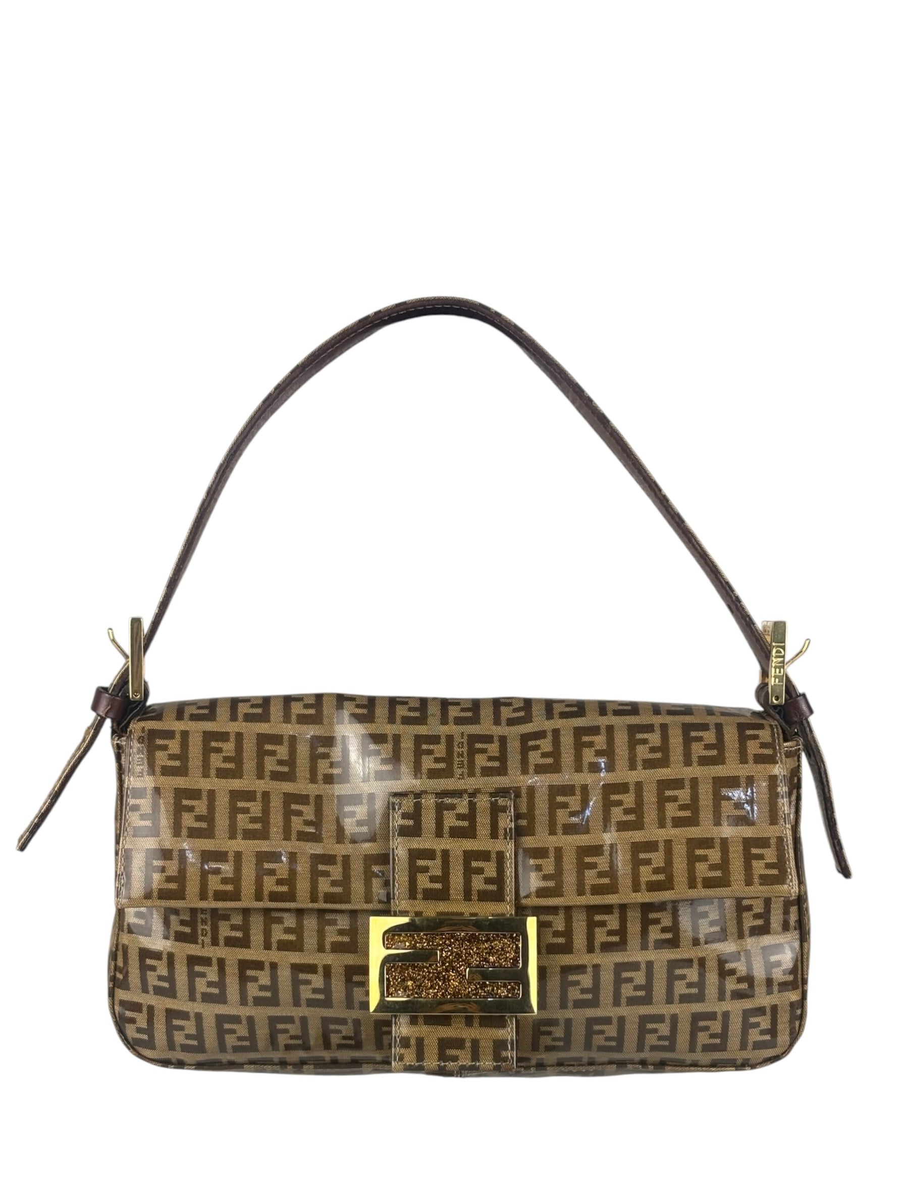 Fendi FF PVC Coated Sequin Buckle Baguette